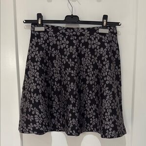 Club Monaco Black and White A-Line Mini Skirt